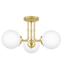 Length is measured from ceiling to bulb tip. Quoizel Lry1720y Landry 3 Light 21 Inch Satin Brass Semi Flush Mount Ceiling Light