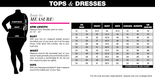 Us Womens Clothing Size Chart Measurements Rldm