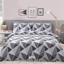 Cover any mattress with a set of brown geometric sheets that have your favorite colors, design or patterns on them. Leo Geometric Duvet Cover Set Grey Yorkshire Linen Beds And More