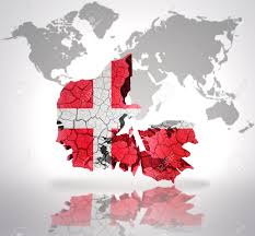 Welche spannung und frequenz in dänemark? Karte Von Danemark Mit Den Danischen Flagge Auf Einer Weltkarte Hintergrund Lizenzfreie Fotos Bilder Und Stock Fotografie Image 32714946