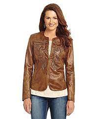 Reba Faux Leather Applique Jacket Dillards Com Dillards Fashion Applique Jacket Leather Jacket