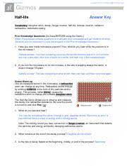 Explorelearning download file pdf gizmo worksheet answers student exploration half life gizmo answer key student exploration: Half Life Gizmo Key Pdf Please Do Not Share Half Life Amason917 Amason Cctecnj Org Answer Key Vocabulary Daughter Atom Decay Geiger Counter Half Life Course Hero