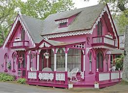 She wanted it to look like a doll house because she adores toys and dolls. Pink House Pink Houses House Colors Pretty House