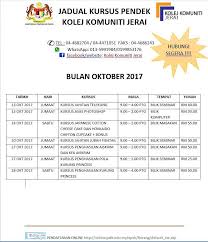 Akses sim diklat penguatan kepala sekolah khusus event bimtek pengajar diklat, petugas supervisi serta admin sim dan lms yang diselenggarakan direktorat p3gtk. Kolej Komuniti Jerai Kepada Yang Ingin Meningkatkan Kemahiran Dan Menanti Jadual Kursus Pendek Bulan Oktober Bolehlah Dapatkan Di Kolej Komuniti Jerai Kami Menyediakan Fasiliti Dan Tenaga Pengajar Yang Terbaik Sila Rujuk