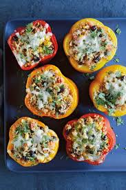 Bell Peppers Stuffed With Quinoa Black Beans And Corn Recipe Williams Sonoma Taste Stuffed Peppers Corn Recipes Vegan Stuffed Bell Peppers
