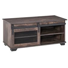 You can eat dinner on it, paint your nails, store your latest reads, dress it up by season—the list goes on and on. Homcom Farmhouse Coffee Table With Sliding Mesh Barn Door Industrial Rustic Rectangular Tv Stand For Living Room Storage Cabinet With Adjustable Shelf Dark Brown Best Buy Canada