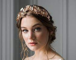 Laurel Leaf Flower Crown Rose Gold Tiara Leaf Hair Jewelry Wedding Leaf Headpiece Vintage Bride Hairstyles