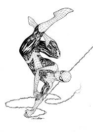 Spiderman upside down kiss drawing. Spider Man Upside Down Black And White Spiderman Hanging Upside Down Drawing Free Download On