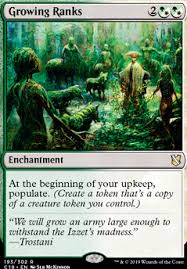 I was wondering if anyone could tell me the best way to look up cards in the gatherer when it comes to stuff that makes tokens? Growing Ranks C19 Mtg Card