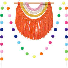 Birthday and party cakes cowboy birthday cakes ideas. Mkono 2 Pack Tassel Garland Pom Pom Balls String Banner Macrame Wall Hanging Decorative Colorful For Boho Home Decor Birthday Party Backdrop Baby Shower Nursey Dorm Room Buy Online In Antigua And