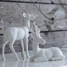 I Would Love These On My Dining Room Table For Christmas Snowy Deer Christmas Deer White Christmas White Christmas Decor