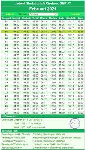 Jadwal lengkap shaum ramadhan 1442 hijriah. Jadwal Sholat Kota Cirebon Februari 2021
