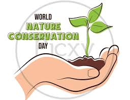 The day acknowledges that a healthy environment is a foundation for a stable and healthy human society and it is also a reminder to. Image Of World Nature Conservation Day Earth On Hand Symbol Of Care And Protection Poster Illustration Vector De880781 Picxy