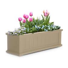 Mayne Self Watering Fairfield 11 In X 60 In Plastic Window Box White In 2020 Window Box Flowers Window Planter Boxes Flower Boxes
