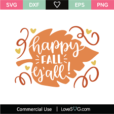 Happy fall y'all free svg files. Happy Fall Y All Svg Cut File Lovesvg Com