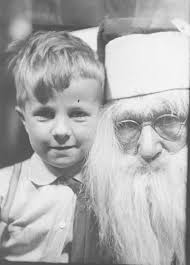 Vintage Christmas photo with Santa in Detroit