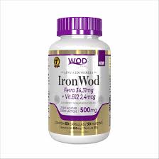 Iron Wod Ferro 34,31mg + Vit.B12 2,4mcg (60 Cápsulas de 500mg) - Wod  Nutrition
