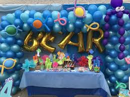 Diy Balloon Arch And Candy Table For Bubble Guppies Party Theme Bubble Guppies Party Balloon Diy Birthday Party Decorations