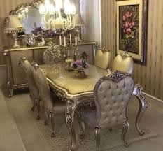 Kitchen & dining room furniture. Casa Padrino Luxury Baroque Dining Room Set 1 Dining Table 6 Dining Room Chairs Magnificent Baroque Dining Room Furniture