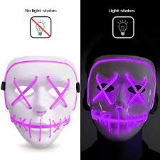 Review for FUTUREPLUSX Halloween Purple LED Mask, Purge Mask Light Up M... 