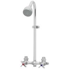 Speakman Commander Exposed 2 Handle 1 Spray Shower Faucet Only In Polished Chrome Valve Not Included Sc 1220 Af The Home Depot Shower Faucet Speakman Shower Systems
