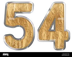 Numeral 54, fifty four, isolated on white background, 3d render Stock Photo  - Alamy