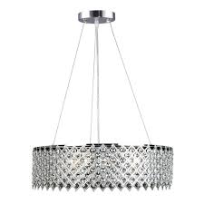 Decor Living 3 Light Crystal And Chrome Chandelier 104327 15 The Home Depot Chrome Chandeliers Dining Room Light Fixtures Polished Nickel Pendant