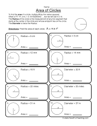 Area Of Circles Worksheet Area Of A Circle Circle Math Area Worksheets