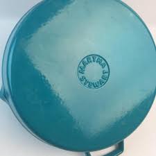 The more people cook with cast iron, the more oils are imparted onto the cookware. Lot Martha Stewart No 12 Outside Blue Enameled Cast Iron Skillet