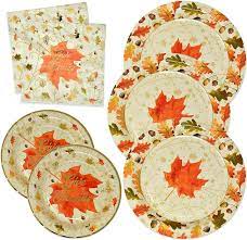 Check spelling or type a new query. Amazon Com Thanksgiving Paper Plates And Napkins Disposable For 50 Guests Includes 50 10 Dinner Plates 50 7 Dessert Plates And 100 Luncheon Napkins In Elegant Gold Foil Fall Design For Autumn Tableware