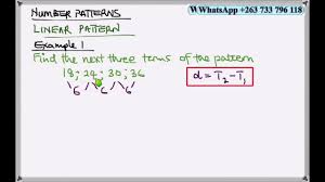 If the set of numbers are related to each other in a specific rule, then the rule or manner is called a pattern. Number Patterns Grade 11 Matric Level Youtube