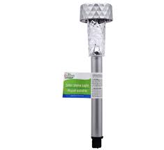 Dollar Tree Garden Collection Diamond Textured Silver Solar Stake Lights 14 In Lights Solar Solar Lights