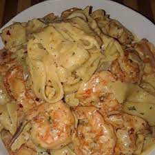 Creamy Shrimp Fettuccine Pasta With Homemade Alfredo Sauce Recipe Yummly Recipe Recipes Alfredo Sauce Recipe Homemade Seafood Recipes