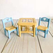 Vintage Fisher Price Dollhouse Dinning Room Table Chairs Loving Family Doll Furniture Vintage Dollhouse Vintage Fisher Price Doll Furniture