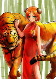 Image of asia argento blonde hair blue eyes brown hair green. Hd Wallpaper Anime Anime Girls Tiger Short Hair Redhead Green Eyes Wallpaper Flare