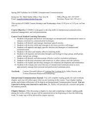Don't miss your chance to achieve deserved mark. Spring 2007 Syllabus For Comm 2 Interpersonal Communication