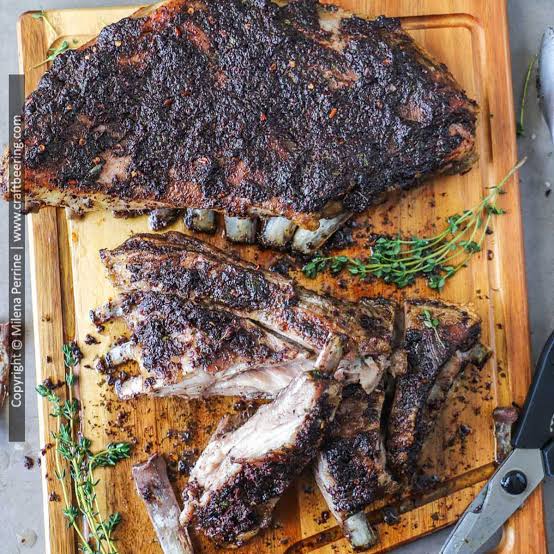 Lamb Breast (aka Lamb Belly) Slow Roasted with Mediterranean Crust