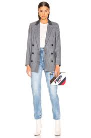 Rag and bone cool classic black blazer jacket uk 12 (us 8) single breasted. Rag Bone Ellie Oversize Double Breasted Check Blazer In Light Grey Blue Check Jacquemus White Tee Saint Laurent Light Was In 2020 Checked Blazer Blue Check Blue Grey