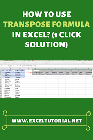 How To Use Transpose Formula In Excel 1 Click Solution Microsoft Excel Excel Tutorials Excel Shortcuts