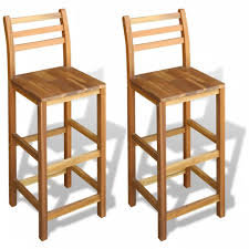 Rustic Bar Stools 2 Pcs Solid Acacia Wood Kitchen High Chairs Rustikale Barhocker Barhocker Barhocker Holz
