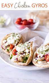Easy Chicken Gryos Recipe Chicken Gyros Rotisserie Chicken Recipes Gyros