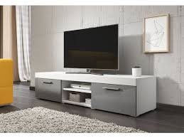 Meuble tv, salon matière : E Com Meuble Tv Paris 140 Cm Blanc Gris Vente De Meuble Tv Conforama