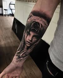 Both men and women can choose to get an indian skull tattoo. Wonderful Tattoo By Markwosgerau Follow Realistic Ink For More Amazing Realistic Tattoo Tatouage Blackandgreyt Bear Tattoos Native Tattoos Headdress Tattoo