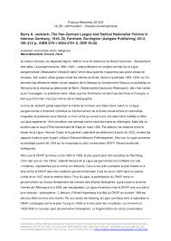 À parler bien et de tout à parler d'lui et de nous j'aime quand tu dis moi je m'en fous je m'en fous. The Pan German League And Radical Nationalist Politics In Interwar Germany 1918 39 Recensio Net