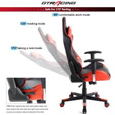 Gtracing Gaming Office Chair Game Racing Ergonomic Backrest And Seat Height Adjustment Computer Chair With Pillows Recliner Swiv Sport Chair Chair Gaming Chair