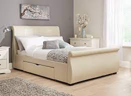 Browse wide selection of modern leather beds. Manhattan Ivory Bonded Leather Upholstered Bed Frame 4 6 Double Cream Bed Sava