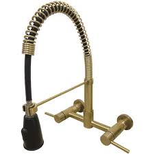 Fast shipping · shop best sellers · explore amazon devices Kingston Brass Part Hgs8287dl Kingston Brass Concord 2 Handle Wall Mount Pull Down Sprayer Kitchen Faucet In Brushed Brass Pull Down Spray Kitchen Faucets Home Depot Pro