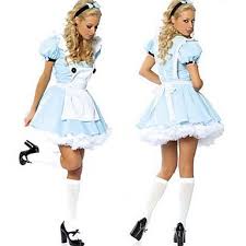 85 % baumwolle, 15 % polyester weste: Klassische Alice Im Wunderland Blau Polyester Frauen Halloween Kostum Cosplay24