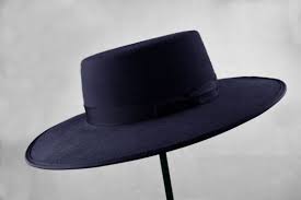 Navy Blue Bolero Wide Brim Flat Crown Fur Felt Bolero Hat Men Women Hats For Men Wide Brim Hat Men Bolero Hat