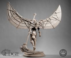 Assuming the wings are lying with the front down and the back up, put them together like a sandwich, bottom to top, as follows: Mechanical Angel Of Death Miniset Net Miniatures Collectors Guide